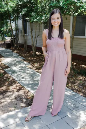 FINAL SALE Feeling Confident Light Rose Jumpsuit