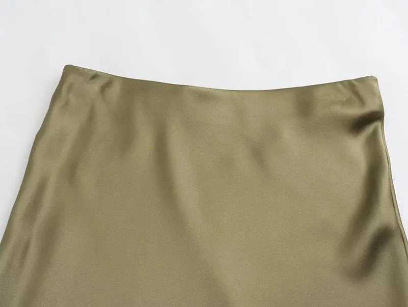 Finer Things Satin Midi Skirt