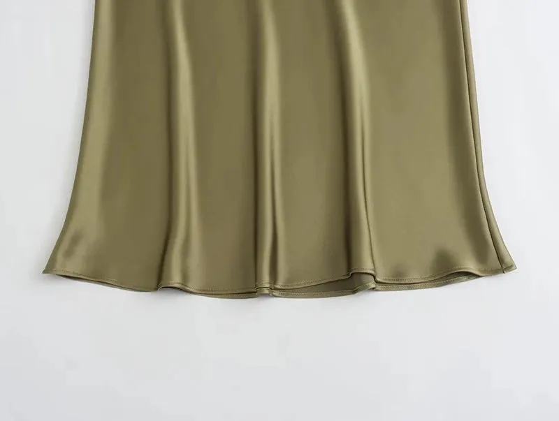 Finer Things Satin Midi Skirt