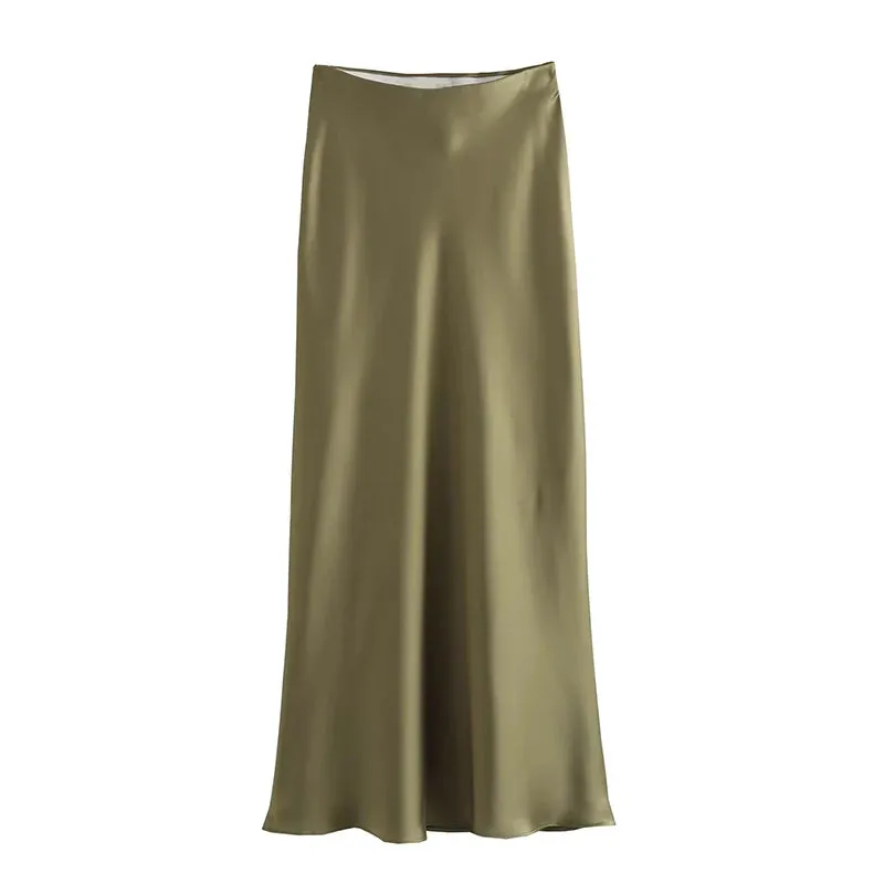 Finer Things Satin Midi Skirt