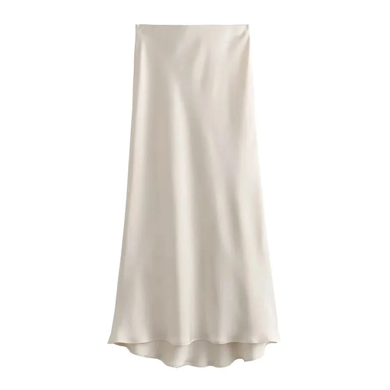 Finer Things Satin Midi Skirt