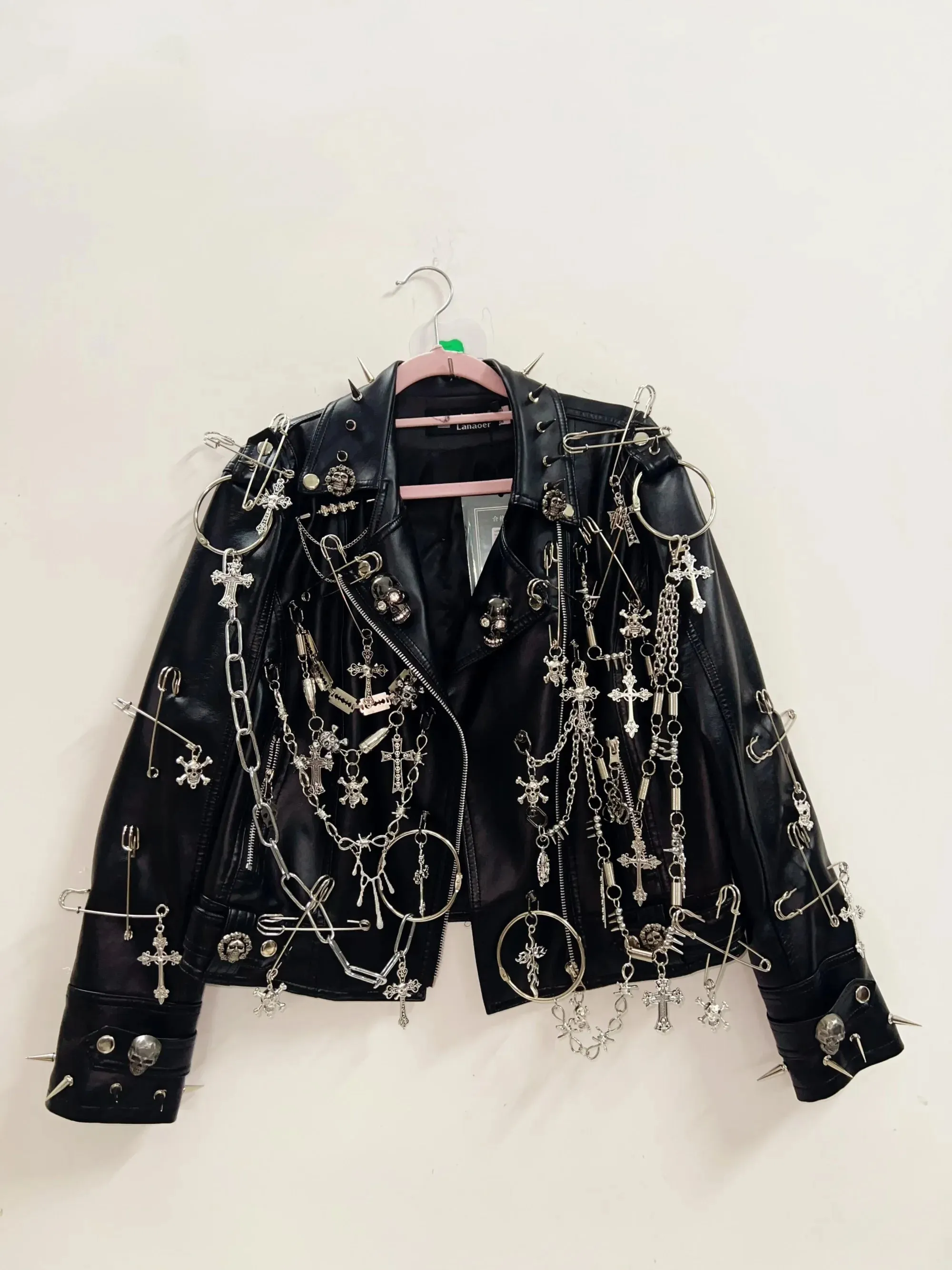 Flytonn-gothic clothes Gothic Jacket harajuku fashion Cross  Jacket Skull  Jacket vintage Jacket Punk Jacket y2k Jacket y2k fashion