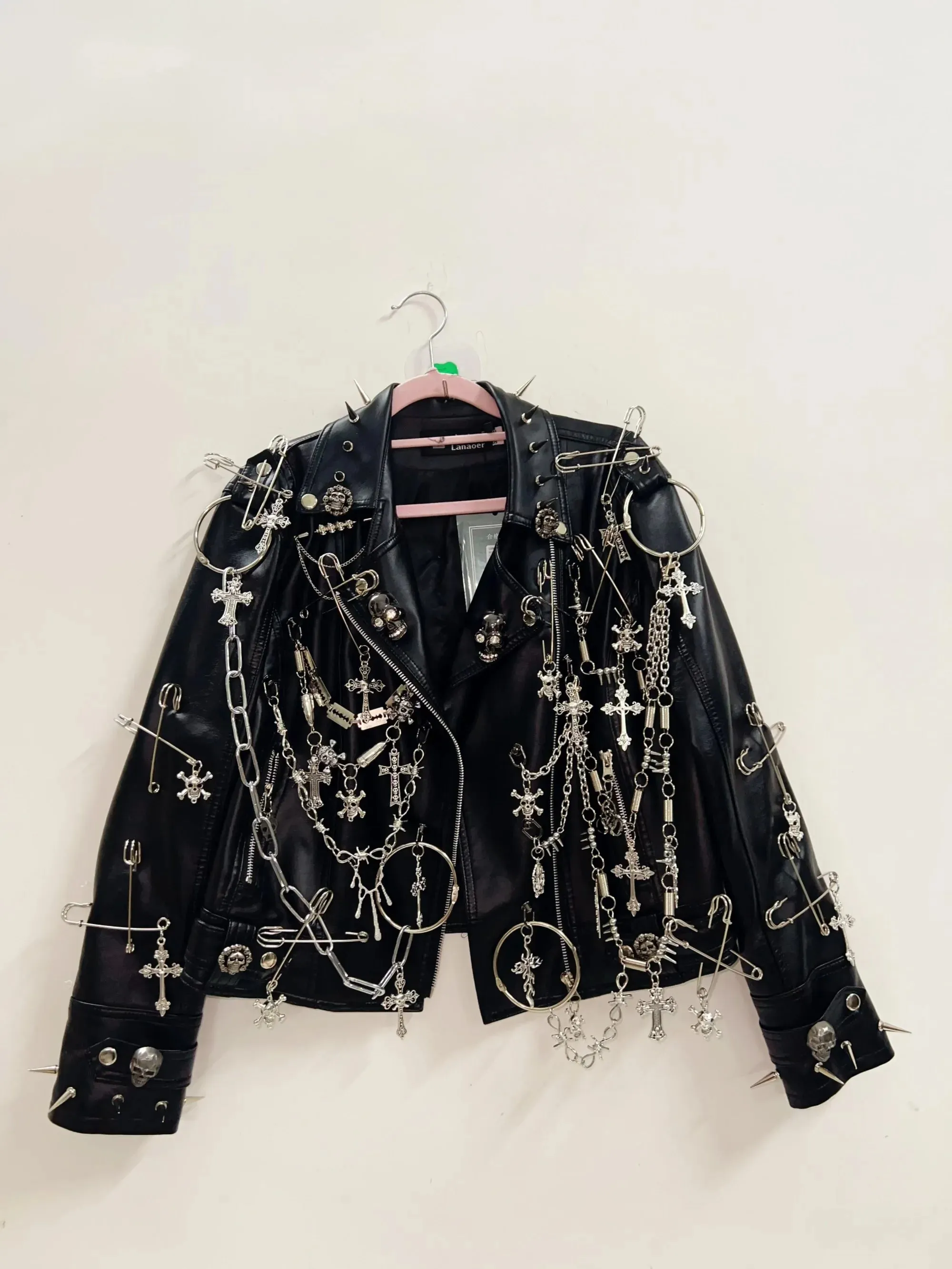 Flytonn-gothic clothes Gothic Jacket harajuku fashion Cross  Jacket Skull  Jacket vintage Jacket Punk Jacket y2k Jacket y2k fashion