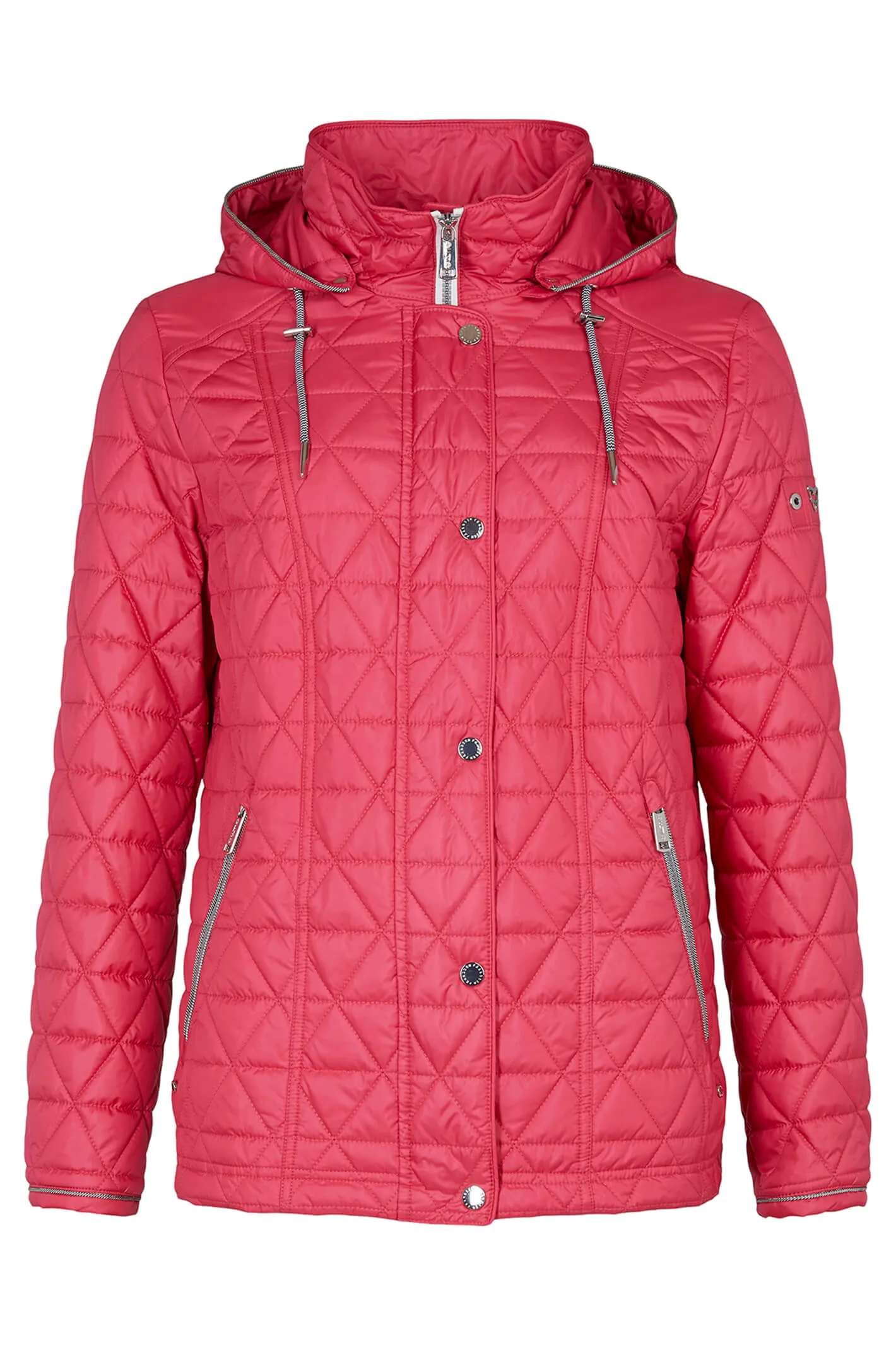 Frandsen 435-321-43 Pink Quilted Hooded High Neck Jacket