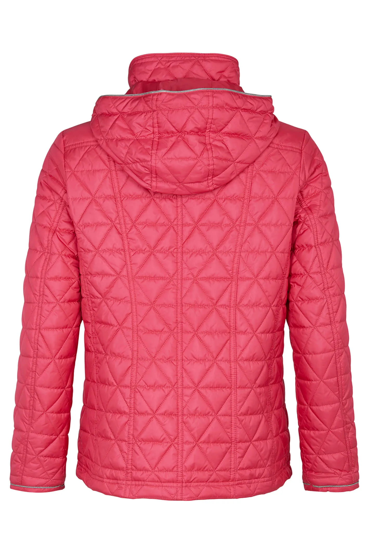 Frandsen 435-321-43 Pink Quilted Hooded High Neck Jacket