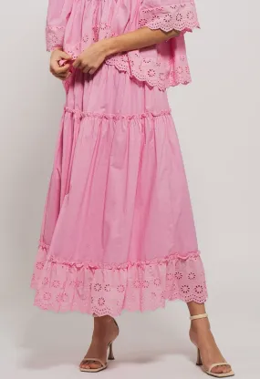 Golden Hour Midi Skirt-Pink