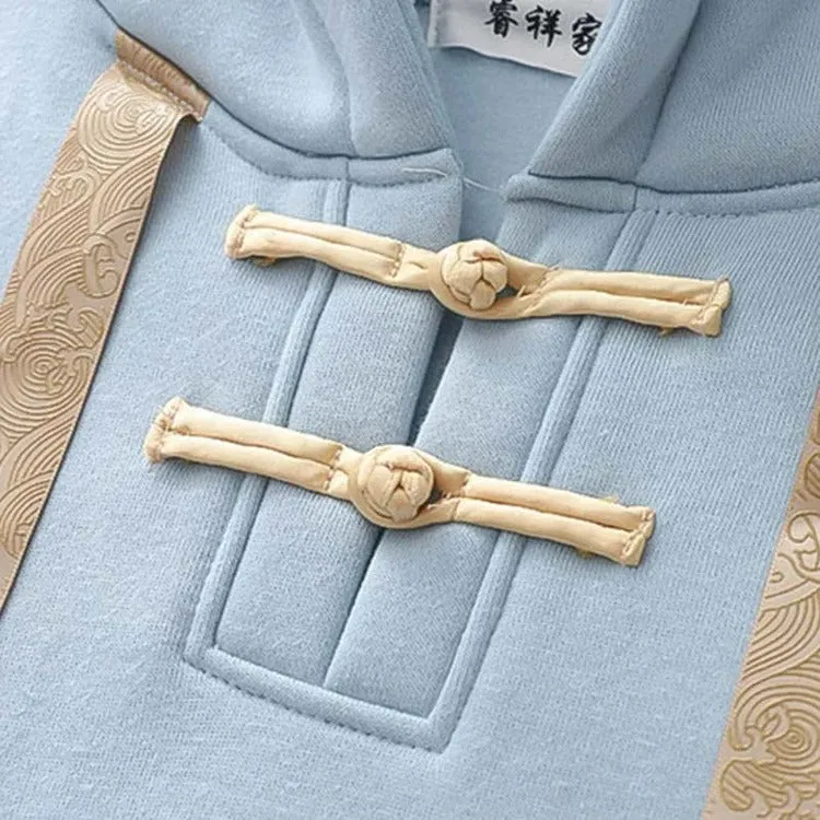 Harajuku Rabbit Hoodie - Embroidery and Wave Print Design