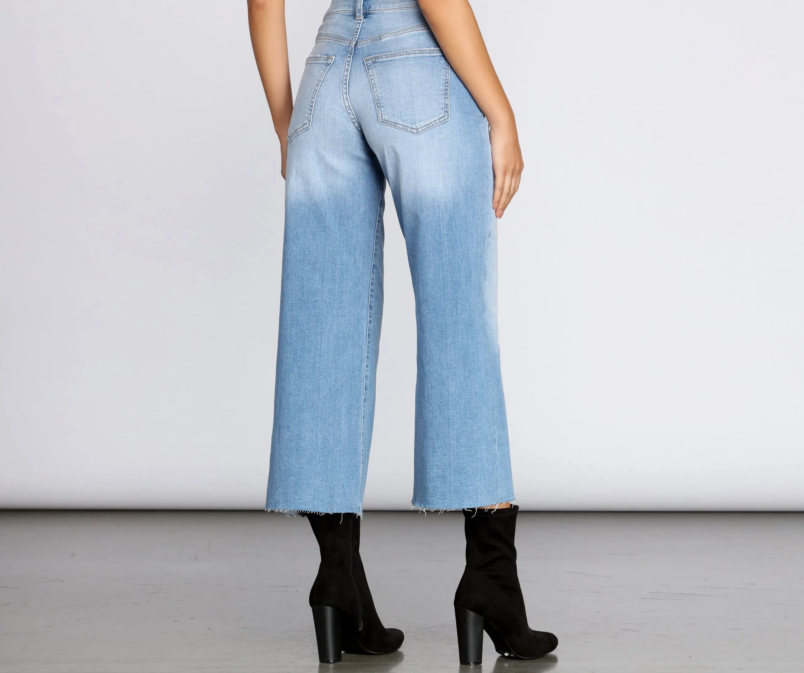High Rise Wide Leg Crop Jeans