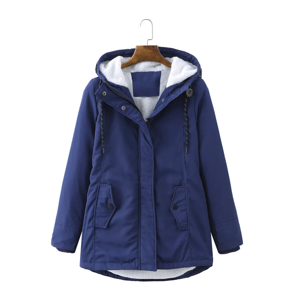 Hooded Wool Warm Cotton-Padded Coat