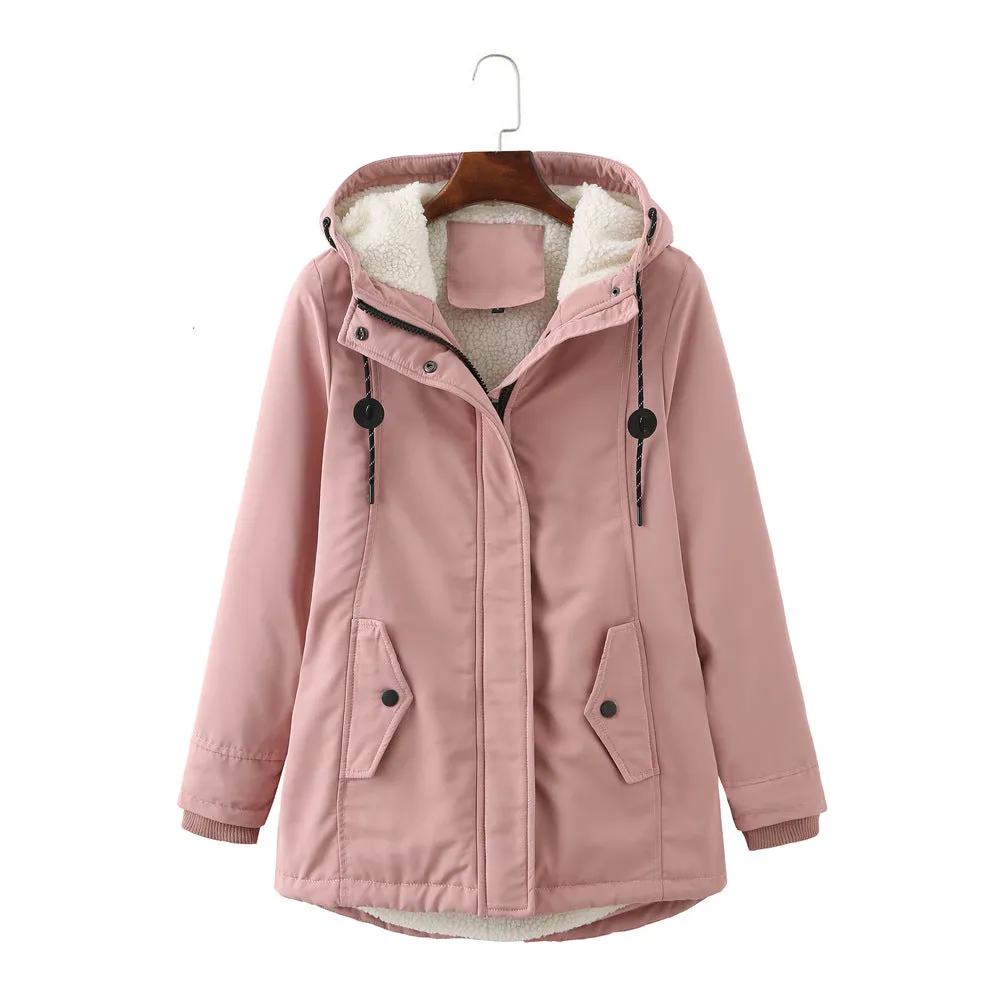 Hooded Wool Warm Cotton-Padded Coat