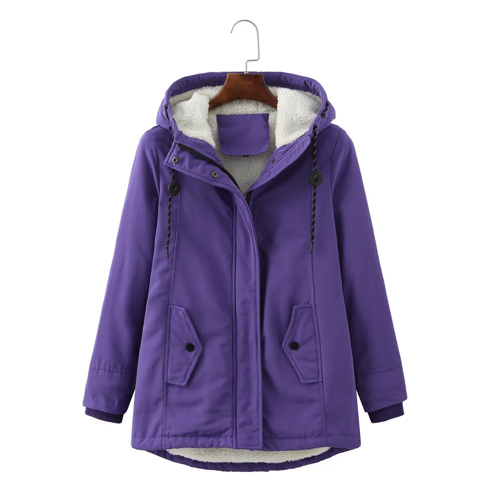 Hooded Wool Warm Cotton-Padded Coat