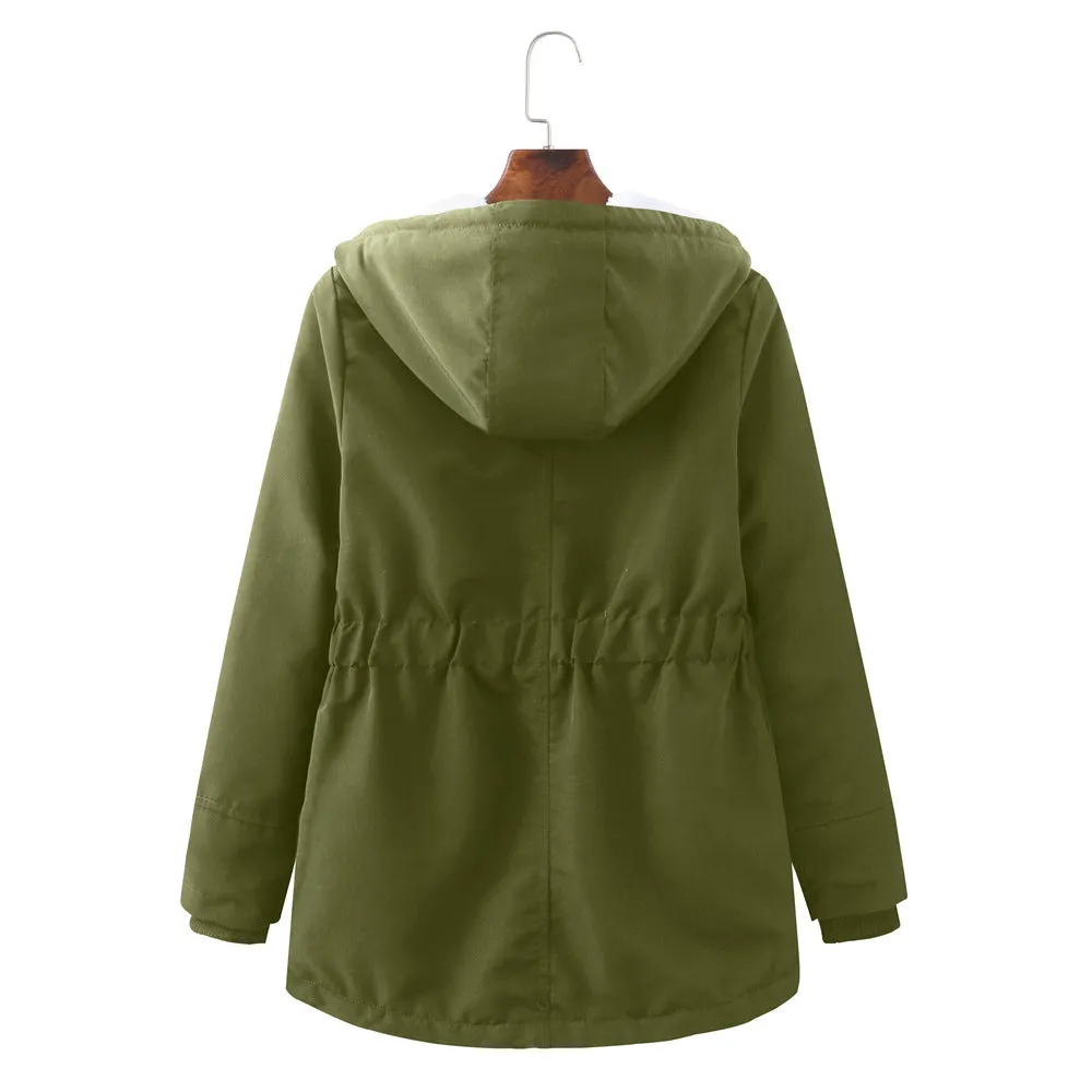Hooded Wool Warm Cotton-Padded Coat