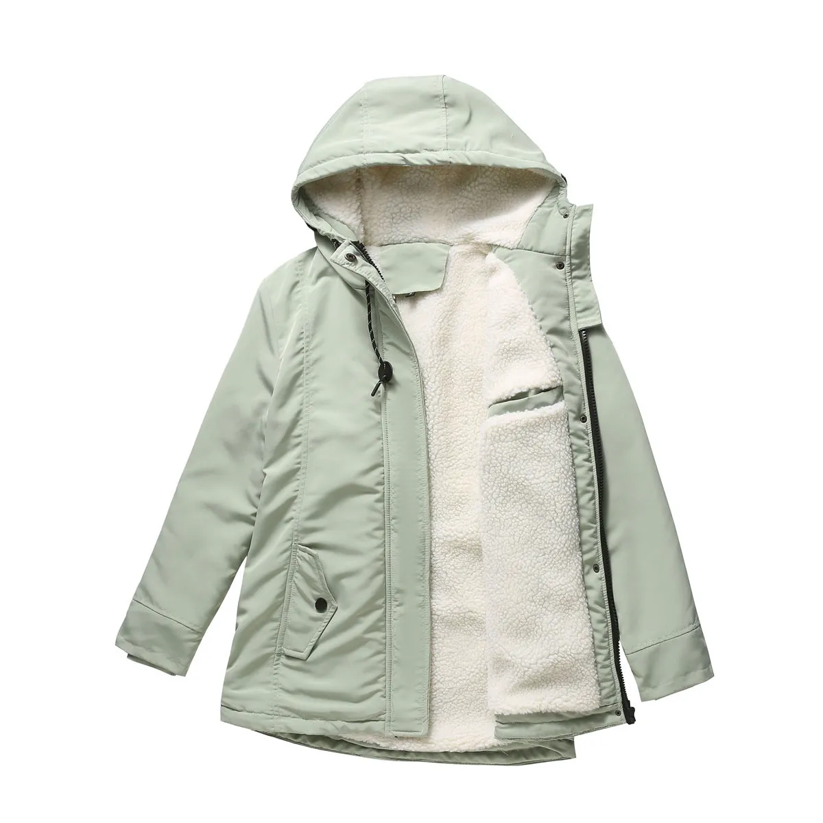 Hooded Wool Warm Cotton-Padded Coat