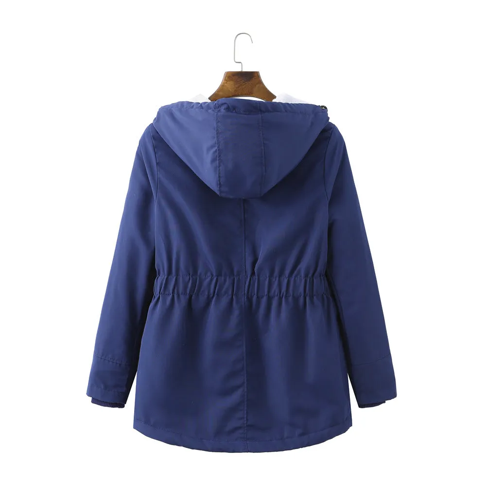 Hooded Wool Warm Cotton-Padded Coat