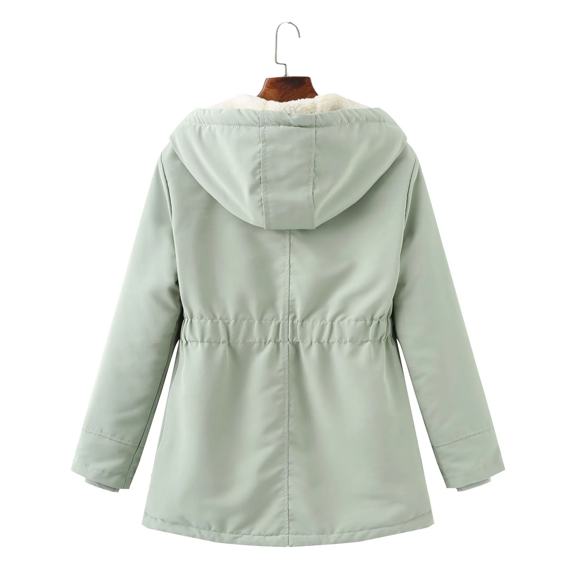 Hooded Wool Warm Cotton-Padded Coat