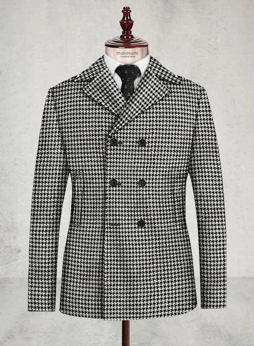 Houndstooth Peacoat - Mens Houndstooth Peacoat