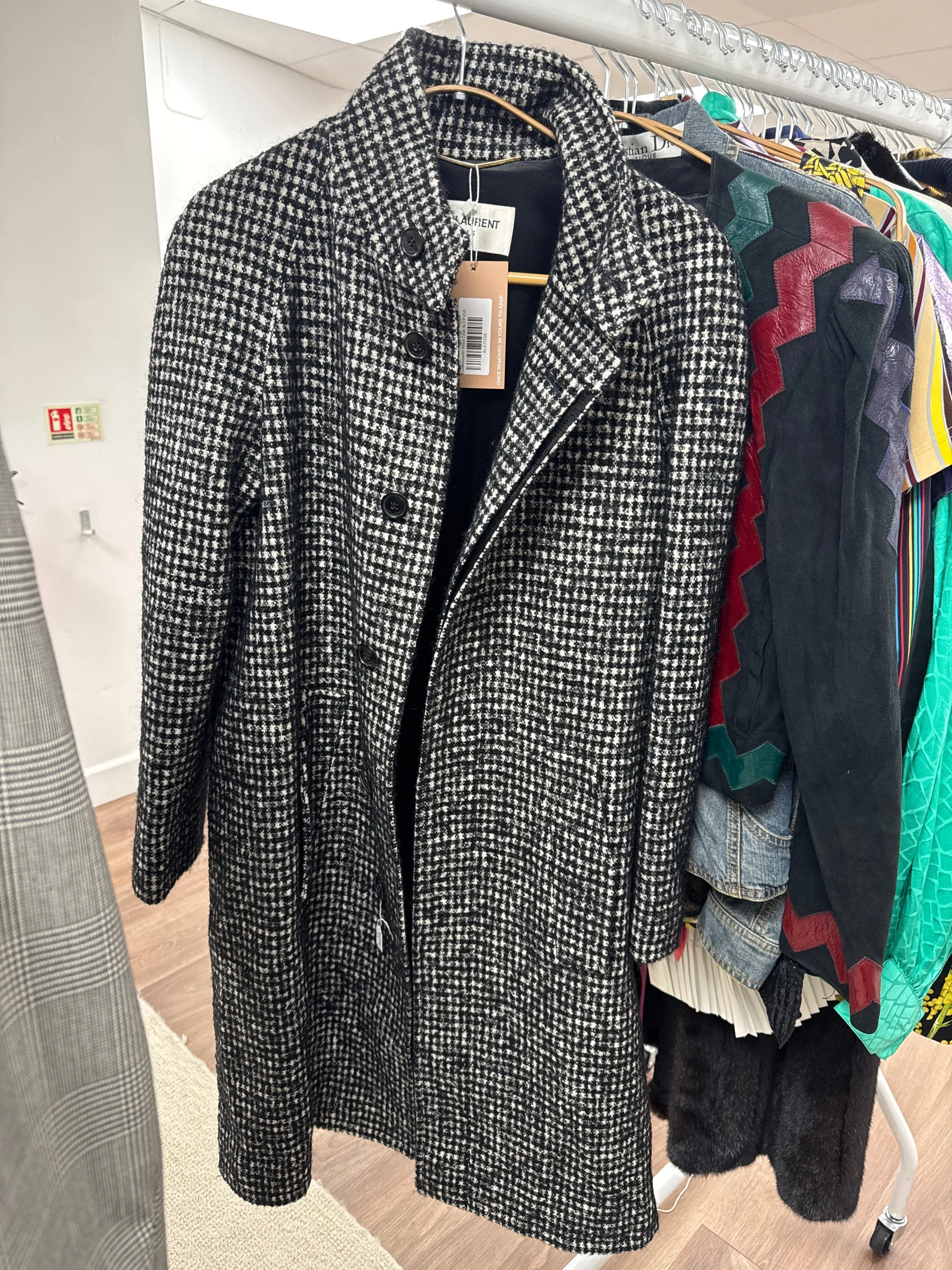 Houndstooth Wool Coat ALEP258