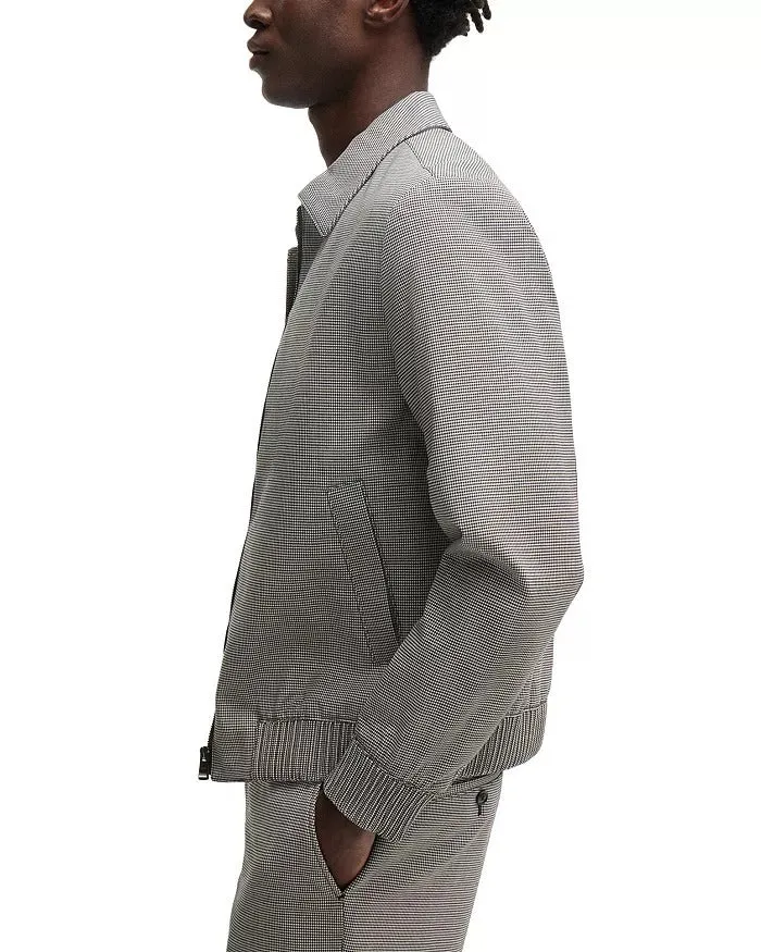 Hugo Boss Mens Slim fit Casual Coat Hanry Wing Jacket 42 R Grey Geometric