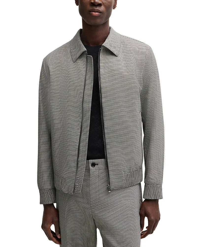 Hugo Boss Mens Slim fit Casual Coat Hanry Wing Jacket 42 R Grey Geometric