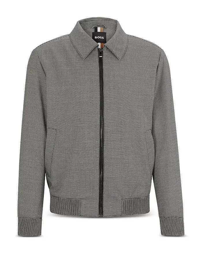 Hugo Boss Mens Slim fit Casual Coat Hanry Wing Jacket 42 R Grey Geometric