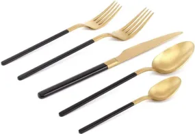 ICM Kimono Black/Gold Flatware Set 20pc
