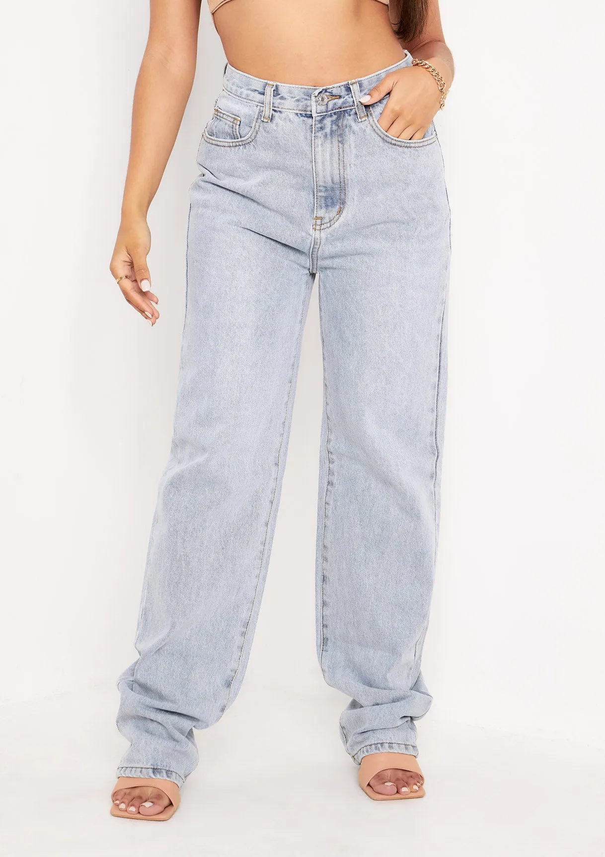 Ivy Pastel Blue Denim Straight Leg Jeans