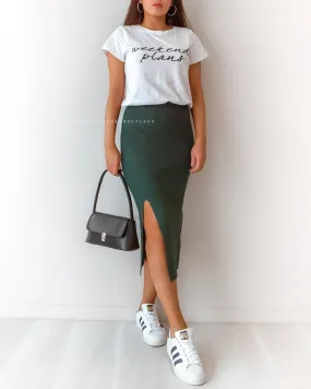 Janet Knit Midi Skirt - Green
