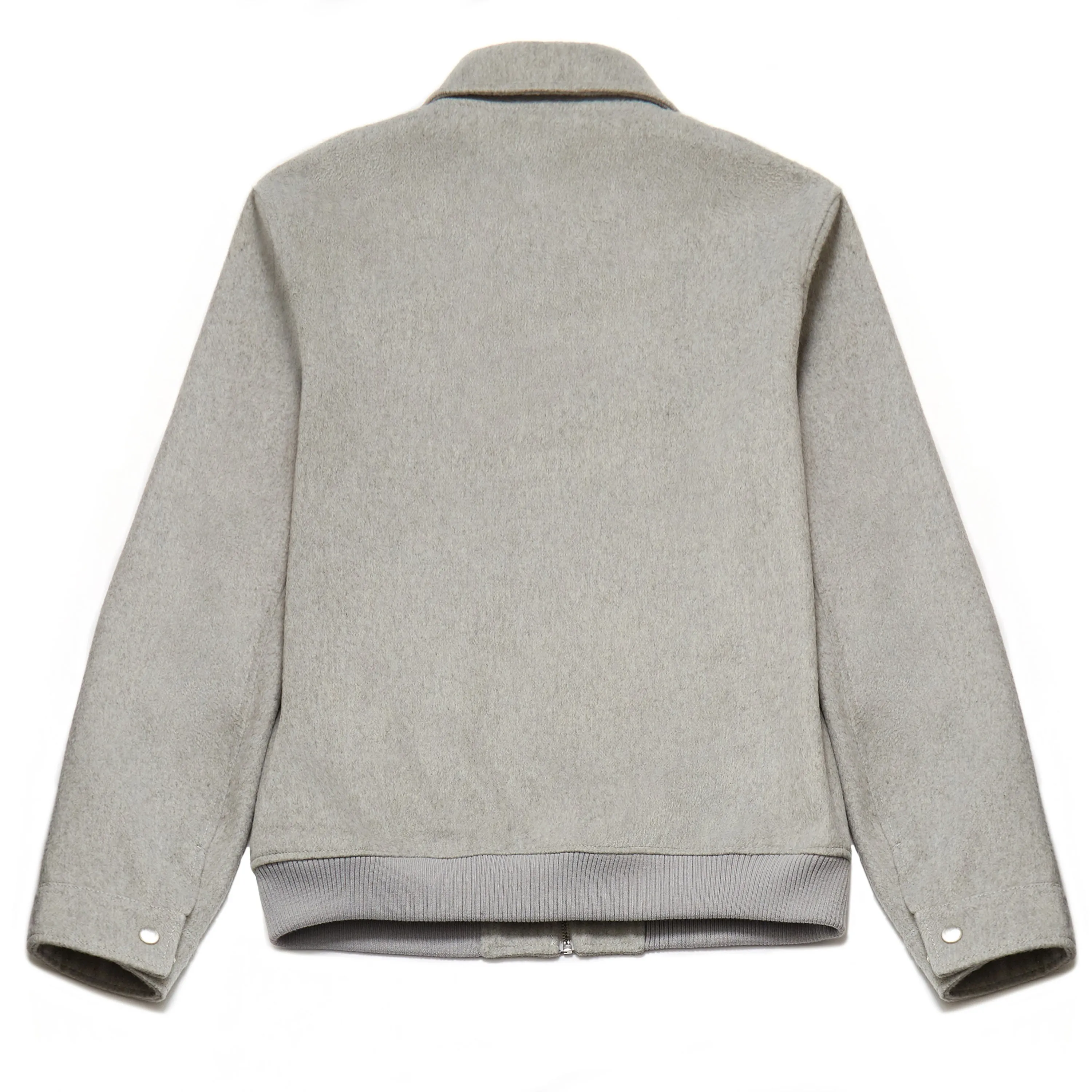 Jaron Wool Blend Harrington Jacket in Silver Grey