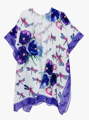 JC062740 White-Purple Dragonfly Kimono