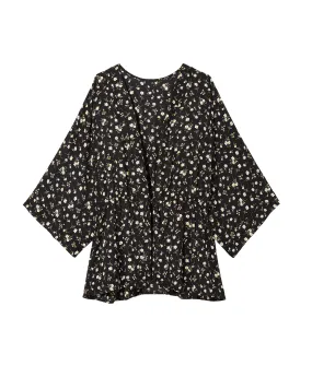 Jena Tie Front Kimono | Black / White