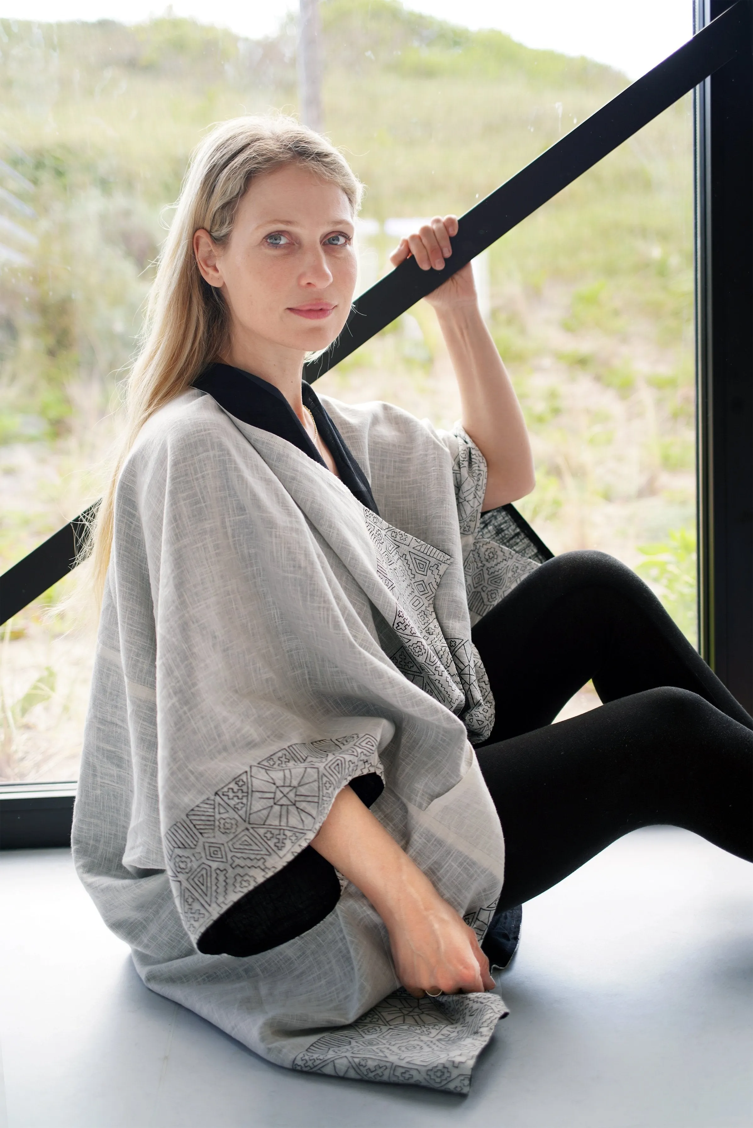 JIVA Cotton Kimono Sky