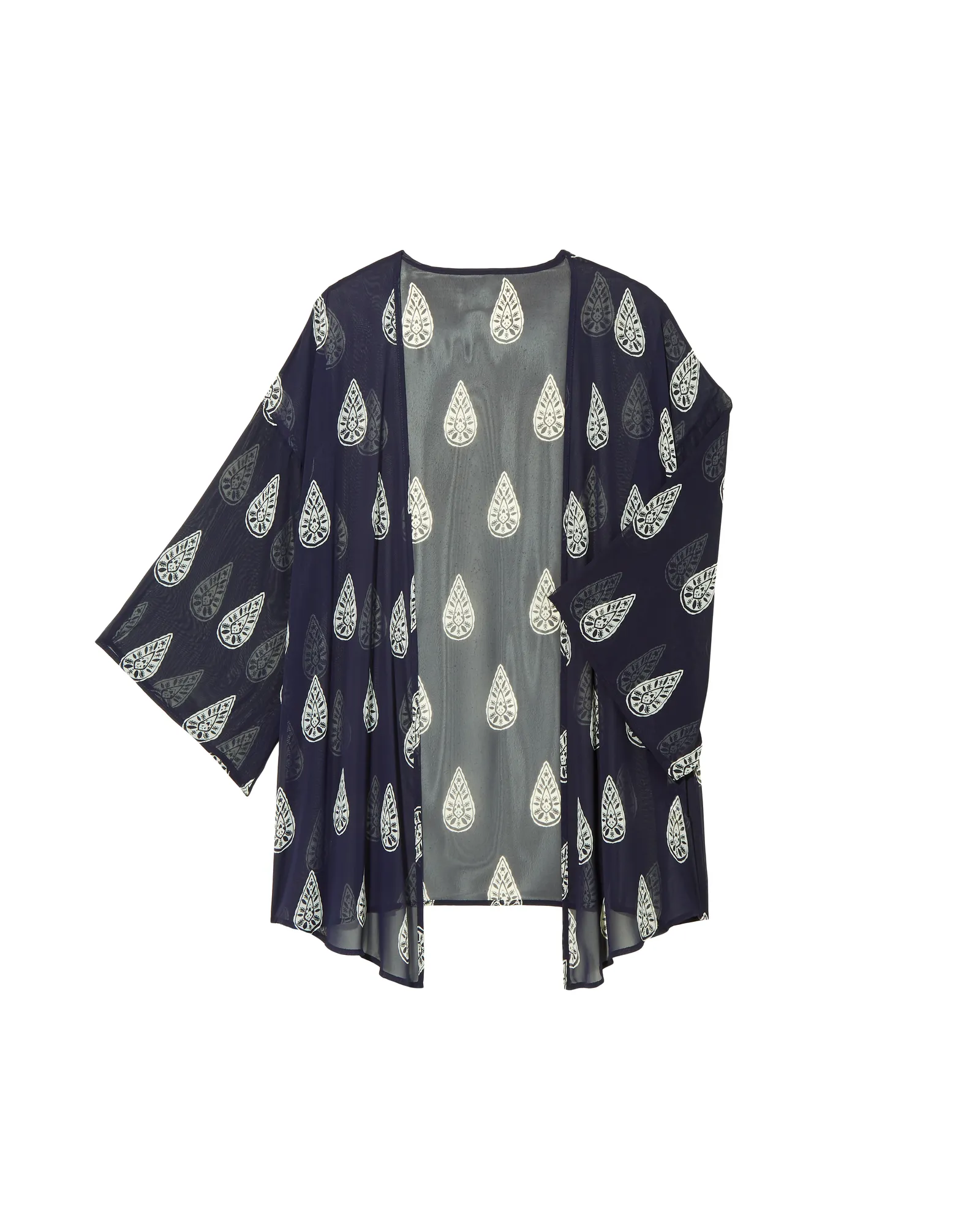 Julie Sheer Printed Kimono | Navy / Navy