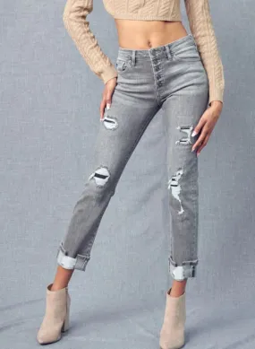KanCan - Lexie High Rise Single Cuff Skinny Straight Jeans