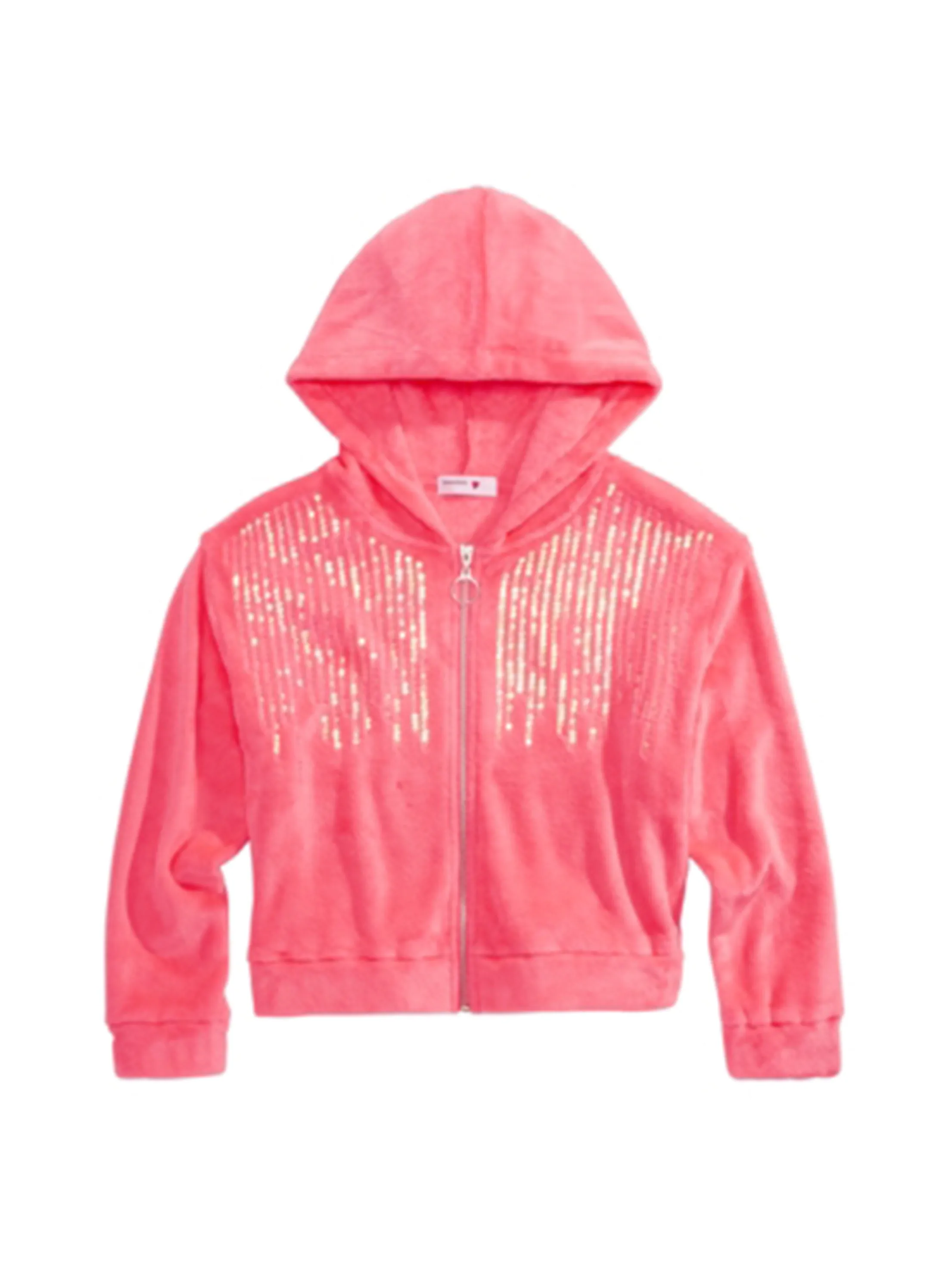 Kids Girl's Sequined Fleece Jacket,Pink