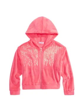 Kids Girl's Sequined Fleece Jacket,Pink