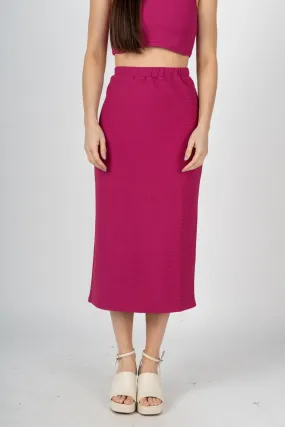 Knit midi skirt magenta