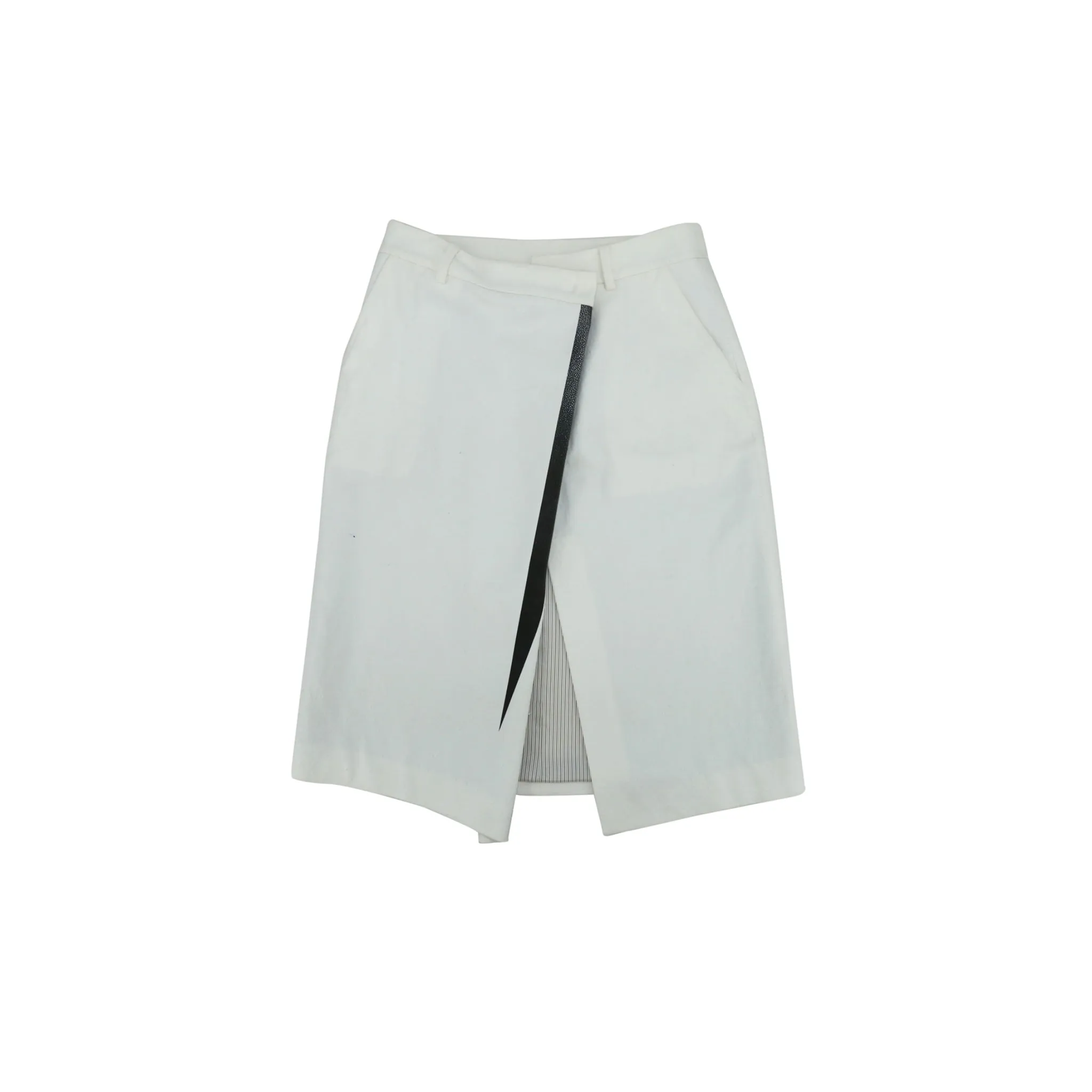 Knotted Cotton Printed Midi-skirt in White