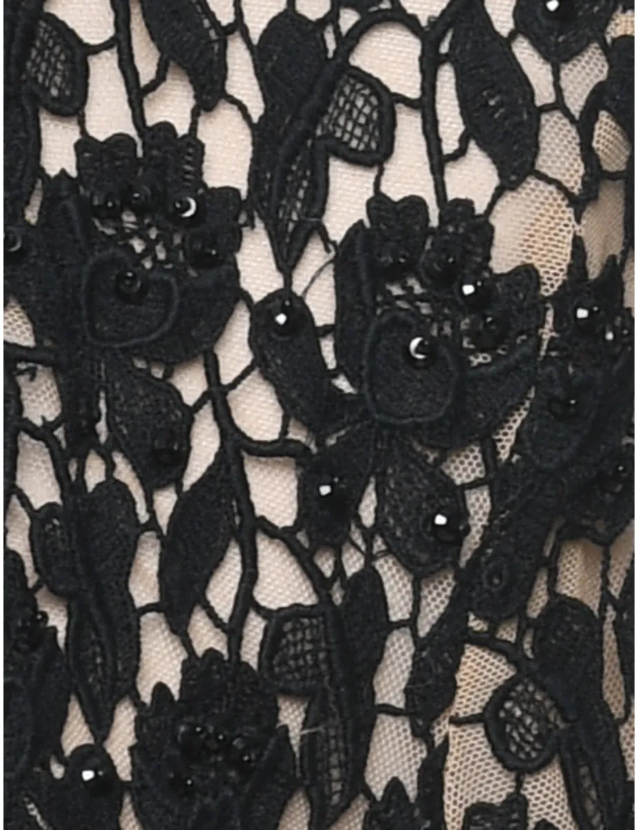 Lace Beaded Sequined Evening Jacket - S