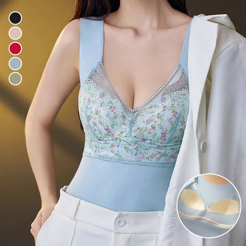 🎁Last Day 49% Off🔥2-in-1 Built-in Bra Lace Thermal Underwear