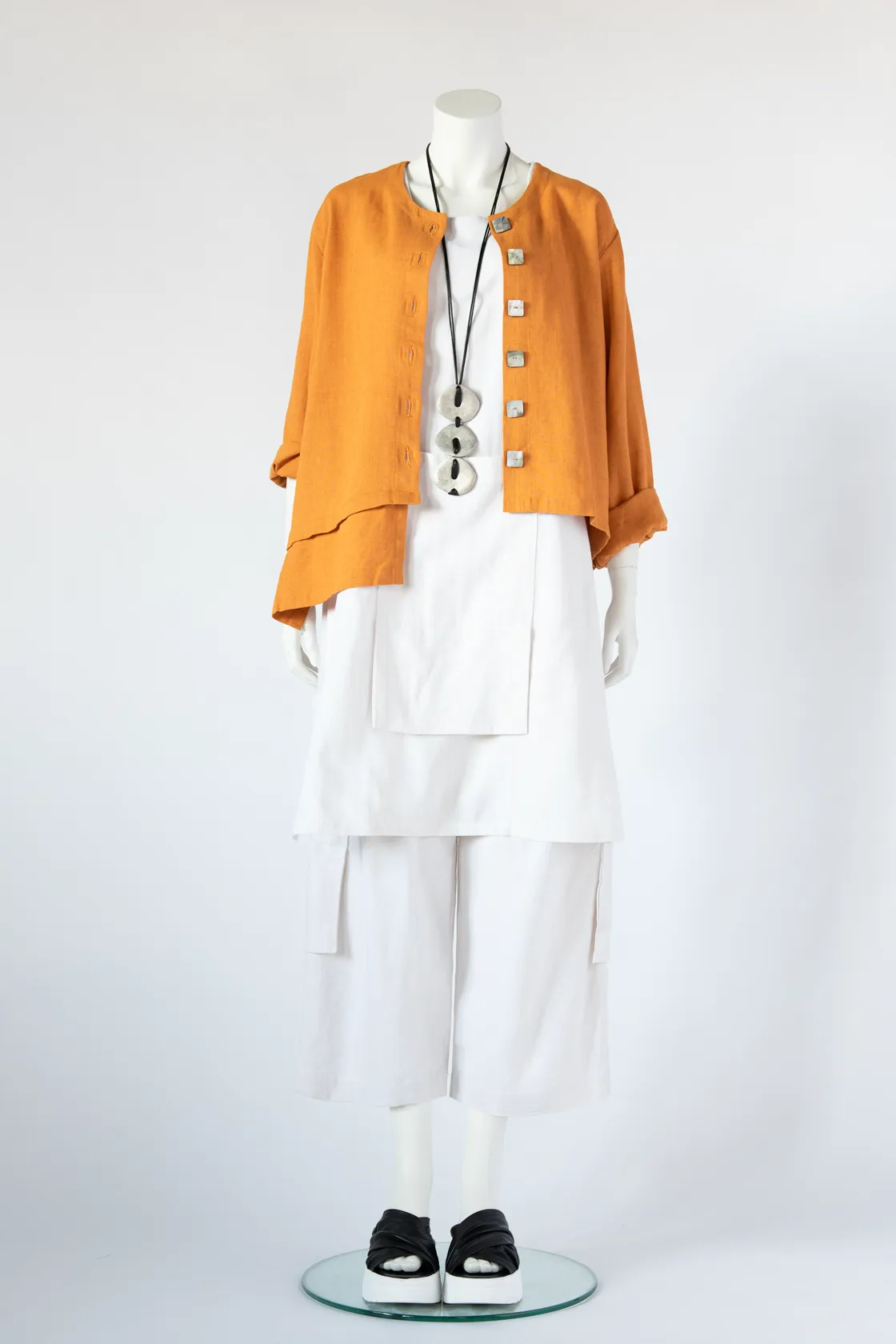 Layer Crop Jacket in Apricot Roma