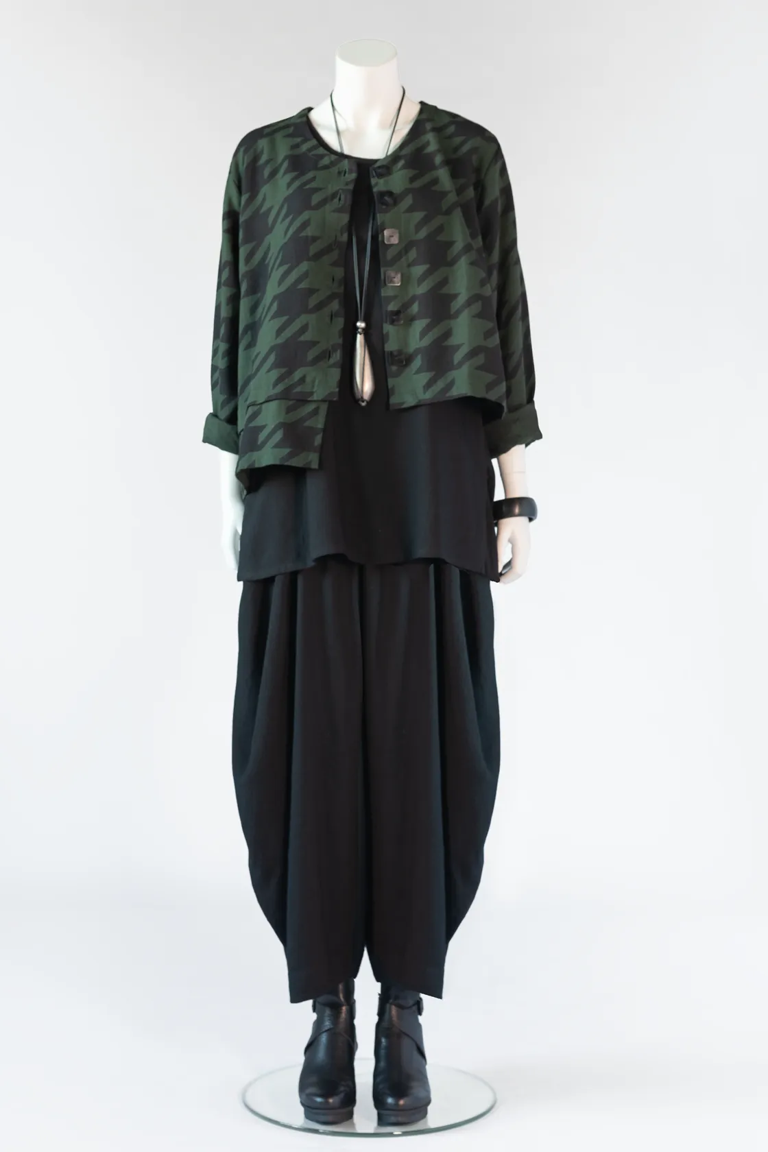 Layer Crop Jacket in Houndstooth