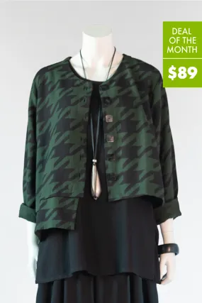 Layer Crop Jacket in Houndstooth