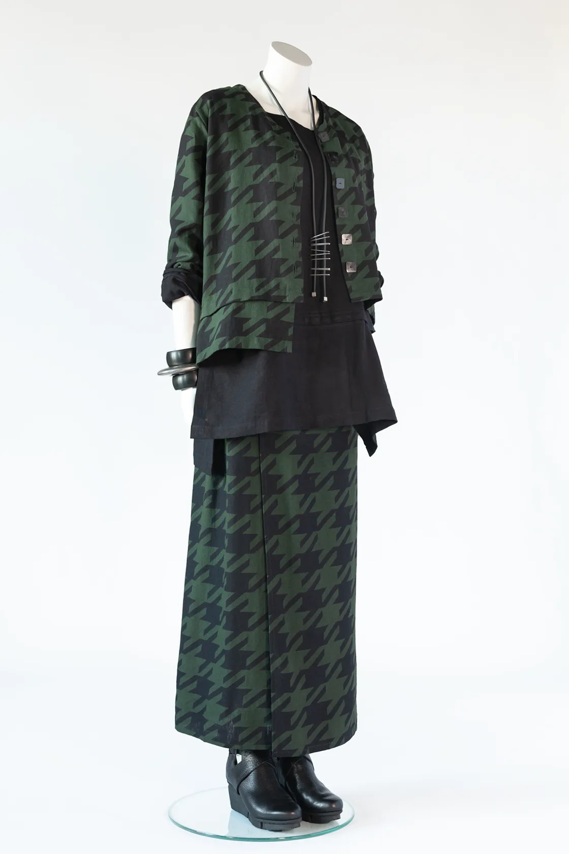 Layer Crop Jacket in Houndstooth
