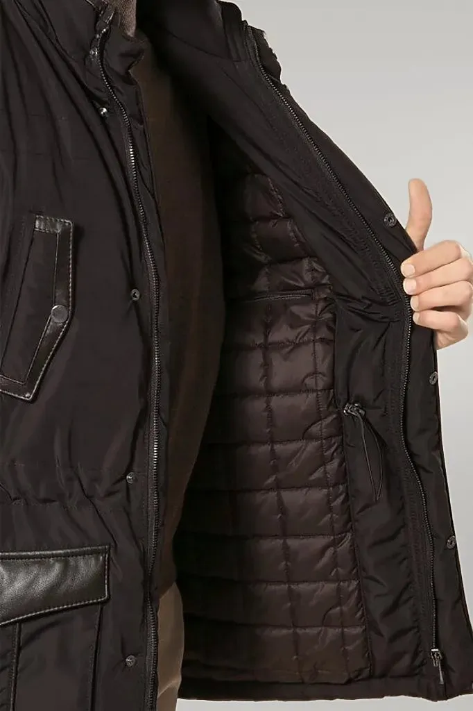Leather Modeled Dark Brown Slim Fit Quilted Jacket - Wessi