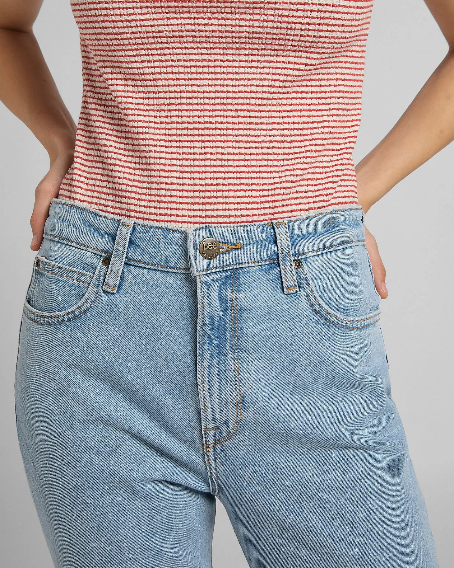 Lee Carol Regular Straight Cropped Womens Jeans - Light Alton