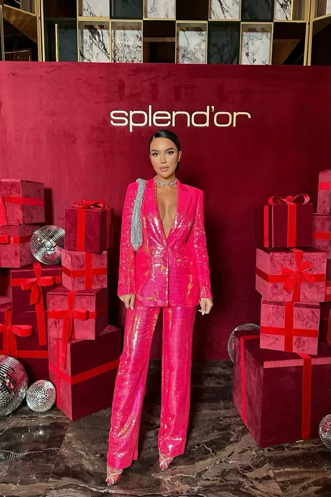 Leo Pink Sequin Blazer