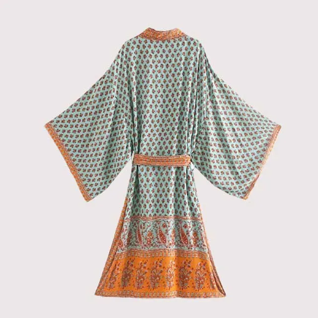 Long Boho Kimono Robe