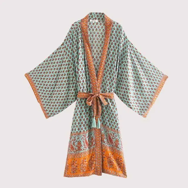 Long Boho Kimono Robe