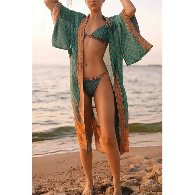 Long Boho Kimono Robe