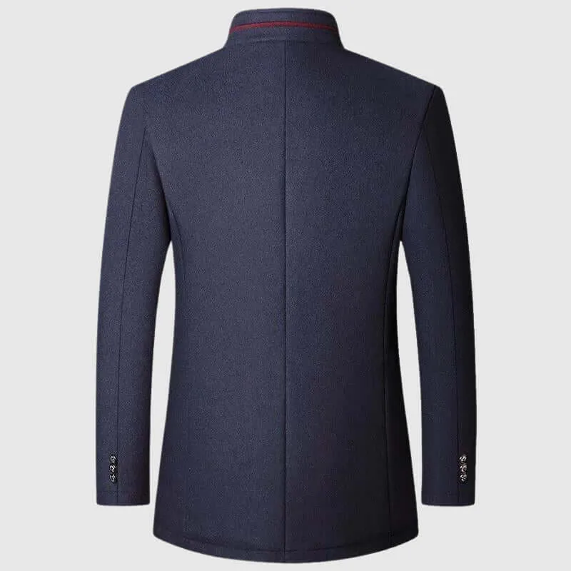 Luxe Wool Blend Coat With Square Collar
